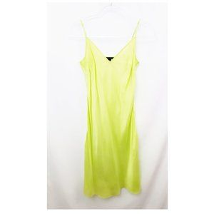BANANA REPUBLIC VTG 90s Neon Satin Slip Dress GUC